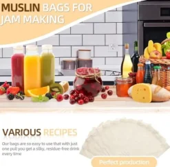 30 bomuldsmuslinposer 15*20 cm, genanvendelige netposer med snøre til opbevaring af krydderier, hobbyartikler, iblødsætning af medicinsk vin