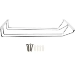 Vinglasholdere>35 cm dobbelt rækket vinglasreol i rustfrit stål, hængende hylde til bar, køkken og andre hjem