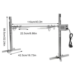 53" elektrisk BBQ-rotisseri-sæt, universal stegestativ, 88 lb (40 kg), automatisk 25 W drejemotor, højdejusterbar, blå Best
