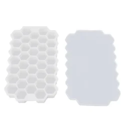37 Grids Ice Mould Flexibel Silikon Honeycomb Hemlagad Food Supplement Box Iskubbricka Vit med lock Best