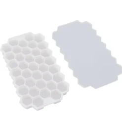 37 Grids Ice Mould Flexibel Silikon Honeycomb Hemlagad Food Supplement Box Iskubbricka Vit med lock Best