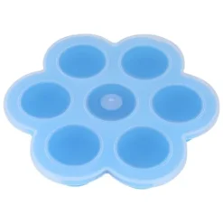 7 hulrum silikone æggeform genanvendelig opbevaringsbeholder babymad frysebakker med låg blå Sale