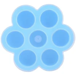 7 hulrum silikone æggeform genanvendelig opbevaringsbeholder babymad frysebakker med låg blå Sale