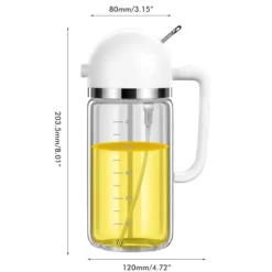 Olie- & Eddikebeholdere>2 i 1 glasoljespruta olivolja dispenser Press typ dispenser för matlagning kök grill