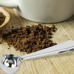 2 i 1 måleske i rustfrit stål med forseglingsklips til køkkencafé Online