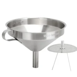 304 køkkentragt i rustfrit stål med filter til overførsel af flydende, tørre ingredienser, 15 cm mundingsdiameter Clearance