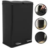60 L Dubbla Soptunnor med pedaler | Svart Outlet