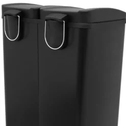 60 L Dubbla Soptunnor med pedaler | Svart Outlet