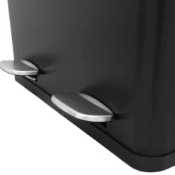 60 L Dubbla Soptunnor med pedaler | Svart Outlet