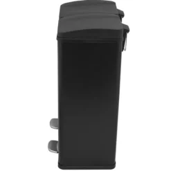 60 L Dubbla Soptunnor med pedaler | Svart Outlet