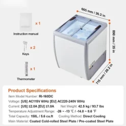 158 L Kommerciel Gelato Dyppefryseskab, Is-udstillingsskab, Hurtig Køling, Energi Effektiv, Digital Temperaturkontrol Best