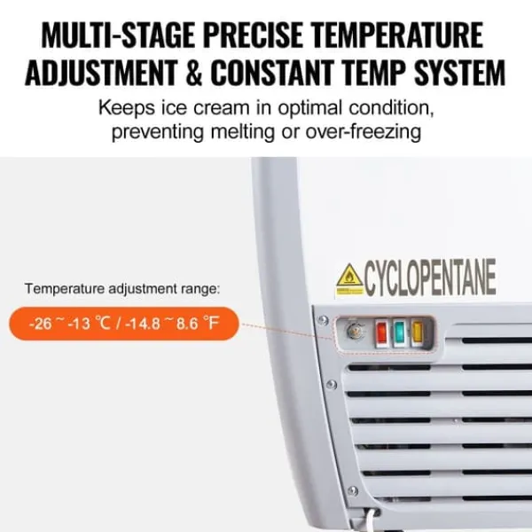 Frysere>362 L Kommercielt is-udstillingsskab, Gelato Dyppefryseskab, energieffektiv, holdbar konstruktion, optimal opbevaring