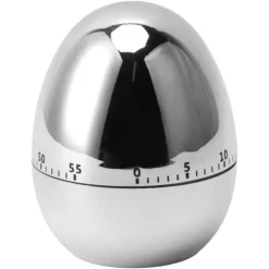 Æggeure>60 Minutters Æg Model Mekanisk Timer Madlavning Vækkeur Manuel Timer til Køkken Sølv