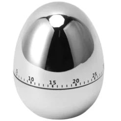 Æggeure>60 Minutters Æg Model Mekanisk Timer Madlavning Vækkeur Manuel Timer til Køkken Sølv