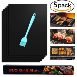 Griller>5 -Pack Grill Mat - Genanvendelig ikke -stick 40x33cm