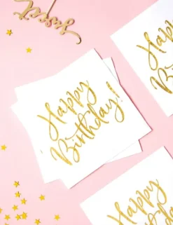 20 papirservietter i hvid og guld 33 x 33 cm. Size-Standard Discount