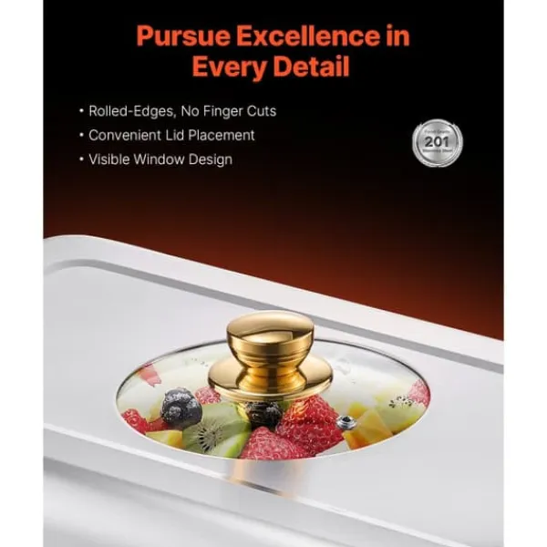 8 Qt 4-pak Rektangel Gnidefad, Buffetsæt i Fuld Størrelse, Rustfrit Stål Pande New