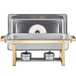 8 Qt 4-pak Rektangel Gnidefad, Buffetsæt i Fuld Størrelse, Rustfrit Stål Pande New