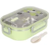 Beholdere Til Mad & Drikkevarer>304 Rostfritt stål Lunchbox Fack Liner Värmeisolering Bento Lunch Box Illustration Stil Läcksäker behållare för studentbarn Transparent Grön kaktus