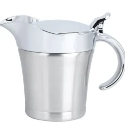 Saucekander>304 rustfrit stål dobbeltlags isolering smagssaucekande sovsbåd serveringskande køkkenredskaber 450ml
