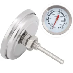 100~700℉ Rustfrit Stål Grilltermometer Temperaturmåler Analog Skive Dobbelt Skala New