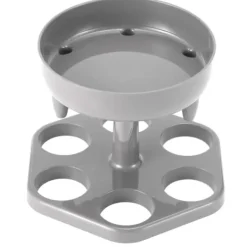 6 Shotglas Dispenser Holder Roterende Spiritus Dispenser Vinreol Hylde Festartikler Grå