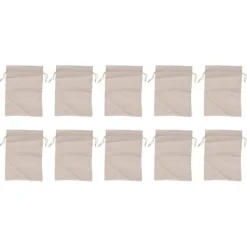 10 st bomullslinnepåse Liten förvaringsväska med dragsko 9 X 6,7 tum Återanvändbar förvaringspåse för brödblommor