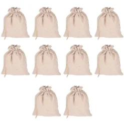 10 st bomullslinnepåse Liten förvaringsväska med dragsko 9 X 6,7 tum Återanvändbar förvaringspåse för brödblommor