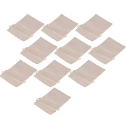 10 st bomullslinnepåse Liten förvaringsväska med dragsko 9 X 6,7 tum Återanvändbar förvaringspåse för brödblommor