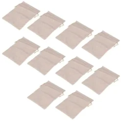 10 st bomullslinnepåse Liten förvaringsväska med dragsko 9 X 6,7 tum Återanvändbar förvaringspåse för brödblommor