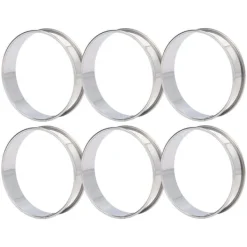 Bagning>6 st Crumpet-ringar Dubbel volym Enkel urtagning DIY rostfritt stål Engelska muffinsringar för mattillverkningsverktyg 10 cm / 3,9 tum