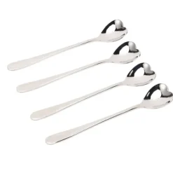 4 st kaffesked rostfritt stål hjärtformad te efterrätt socker omrörningssked för café