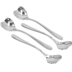 4 st kaffesked rostfritt stål hjärtformad te efterrätt socker omrörningssked för café