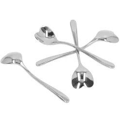 4 st kaffesked rostfritt stål hjärtformad te efterrätt socker omrörningssked för café