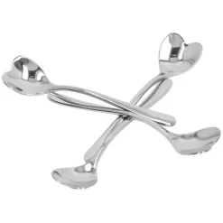 4 st kaffesked rostfritt stål hjärtformad te efterrätt socker omrörningssked för café