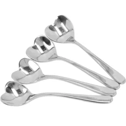 4 st kaffesked rostfritt stål hjärtformad te efterrätt socker omrörningssked för café