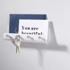 1 stk. ABS nøgleophængsholder væghængt opbevaringskroge gør-det-selv-organisator 4 kroge opbevaringshylde ophængningskroge Clearance