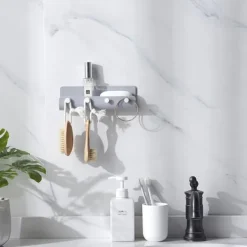 1 stk. ABS nøgleophængsholder væghængt opbevaringskroge gør-det-selv-organisator 4 kroge opbevaringshylde ophængningskroge Clearance