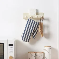 1 stk. ABS nøgleophængsholder væghængt opbevaringskroge gør-det-selv-organisator 4 kroge opbevaringshylde ophængningskroge Clearance