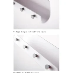 1 stk. ABS nøgleophængsholder væghængt opbevaringskroge gør-det-selv-organisator 4 kroge opbevaringshylde ophængningskroge Clearance