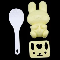 3 stk. fødevaregodkendt PP tegneseriekaninmodel sushirisform gør-det-selv håndværk onigiri lave værktøj (gul) Clearance