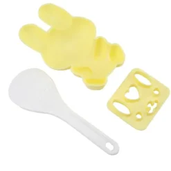 3 stk. fødevaregodkendt PP tegneseriekaninmodel sushirisform gør-det-selv håndværk onigiri lave værktøj (gul) Clearance