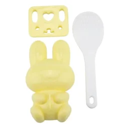 3 stk. fødevaregodkendt PP tegneseriekaninmodel sushirisform gør-det-selv håndværk onigiri lave værktøj (gul) Clearance