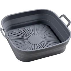 Fritøse>2 STK firkantet frituregryde silikoneforinger 8 tommer - lugtfri og sammenfoldelig bageplade til køkken - grå