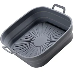 Fritøse>2 STK firkantet frituregryde silikoneforinger 8 tommer - lugtfri og sammenfoldelig bageplade til køkken - grå