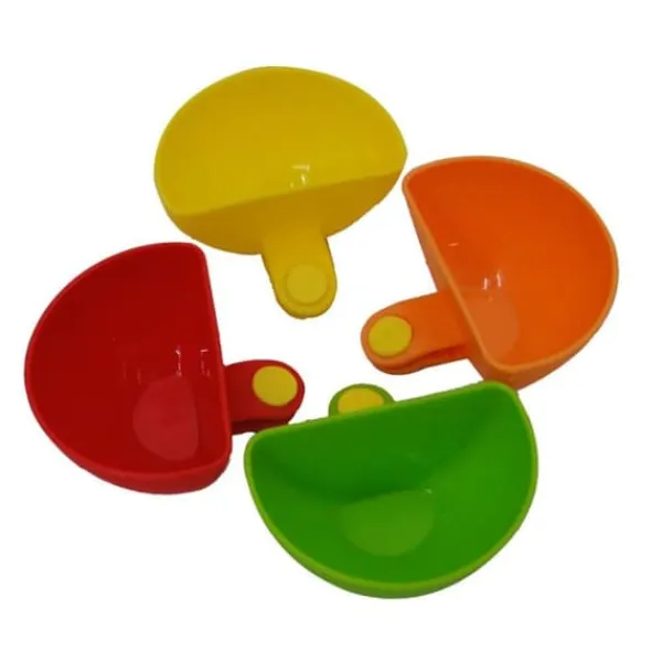 4 stk. flerfarvede dyppesauceskåle serveringsskåle krydderibeholder til salt ketchup sukkereddike Online