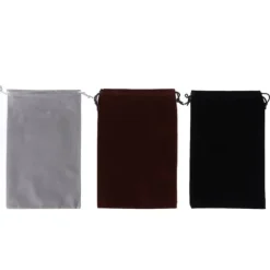 Opbevaringsposer Til Hjemmet>3 stk. flocking stof snørepose støvtæt opbevaringspose til smykker gave slik telefon