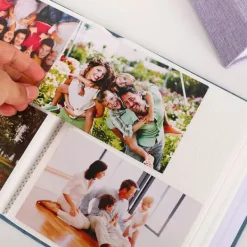 2 stk. fotoalbum (beige farve) – rummer op til 200 stk. 6-tommer fotos, jutebetrukket fotoalbum, mindebog, stor Discount