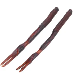 Bestik>2 stk. frugtgaffel med trætrådsgaffel til køkken, hjemmerestaurant