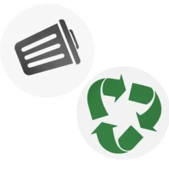 18 stk. genanvendelige miljømærker, affald, genbrug, selvklæbende, vandtætte etiketter til hjemmet og udendørs brug